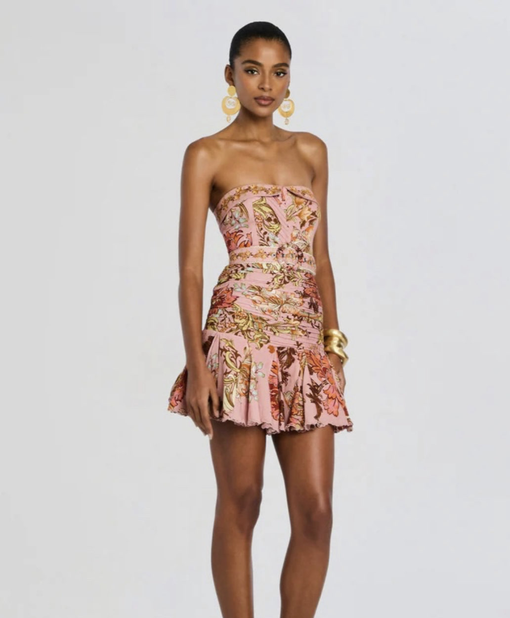 Floral Strapless Mini Dress