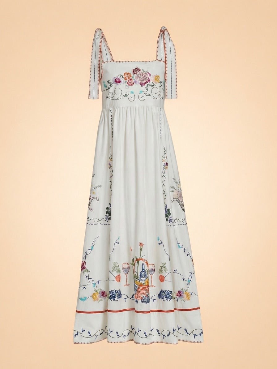 Stefy Floral Cotton Midi-Dress
