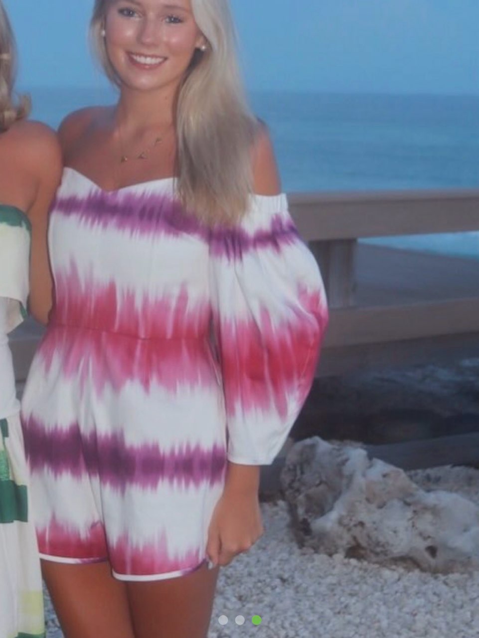 Pink and Purple Tie-Dye Off-Shoulder Romper