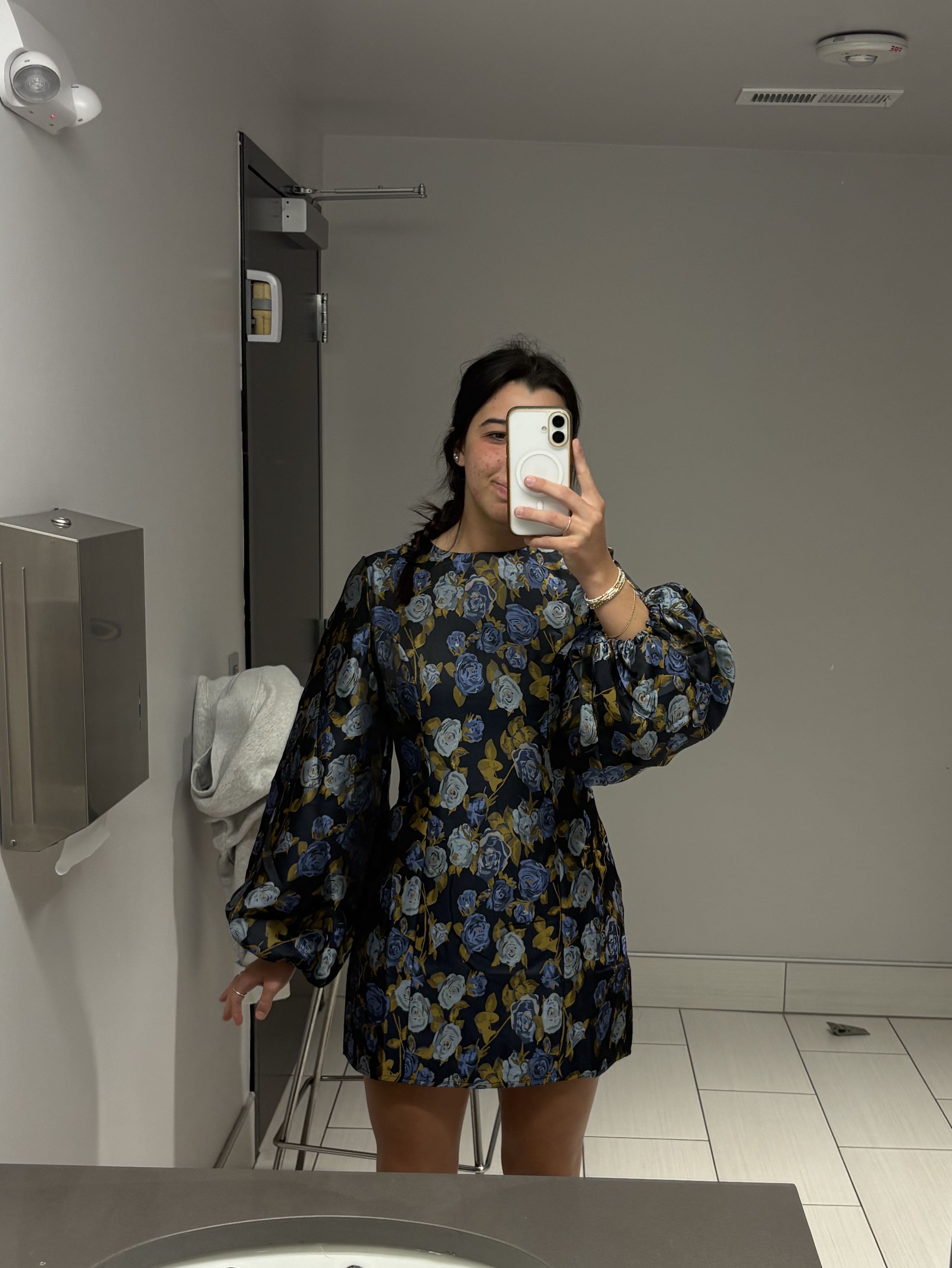 Floral Puff Sleeve Mini Dress