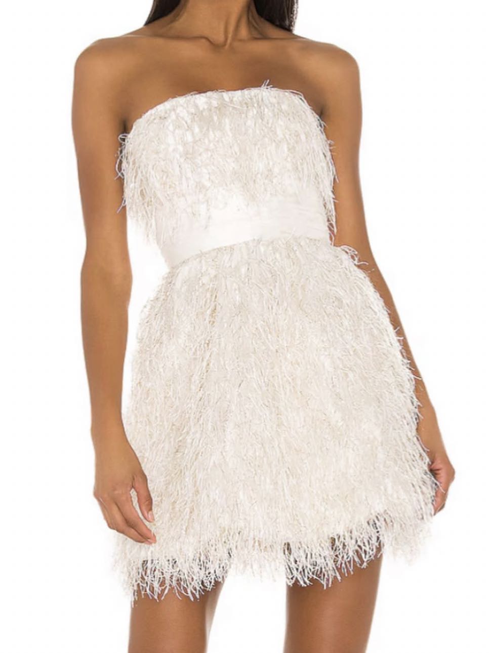 Jay Godfrey White feather dress