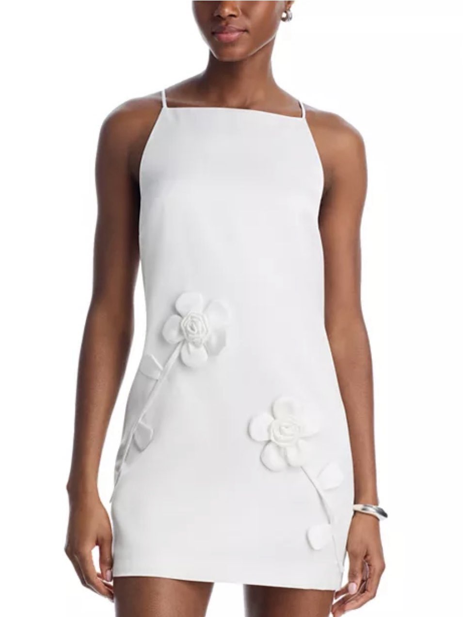 White satin minidress