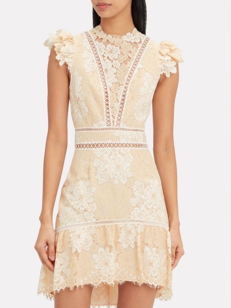 Cream Lace Mini Dress