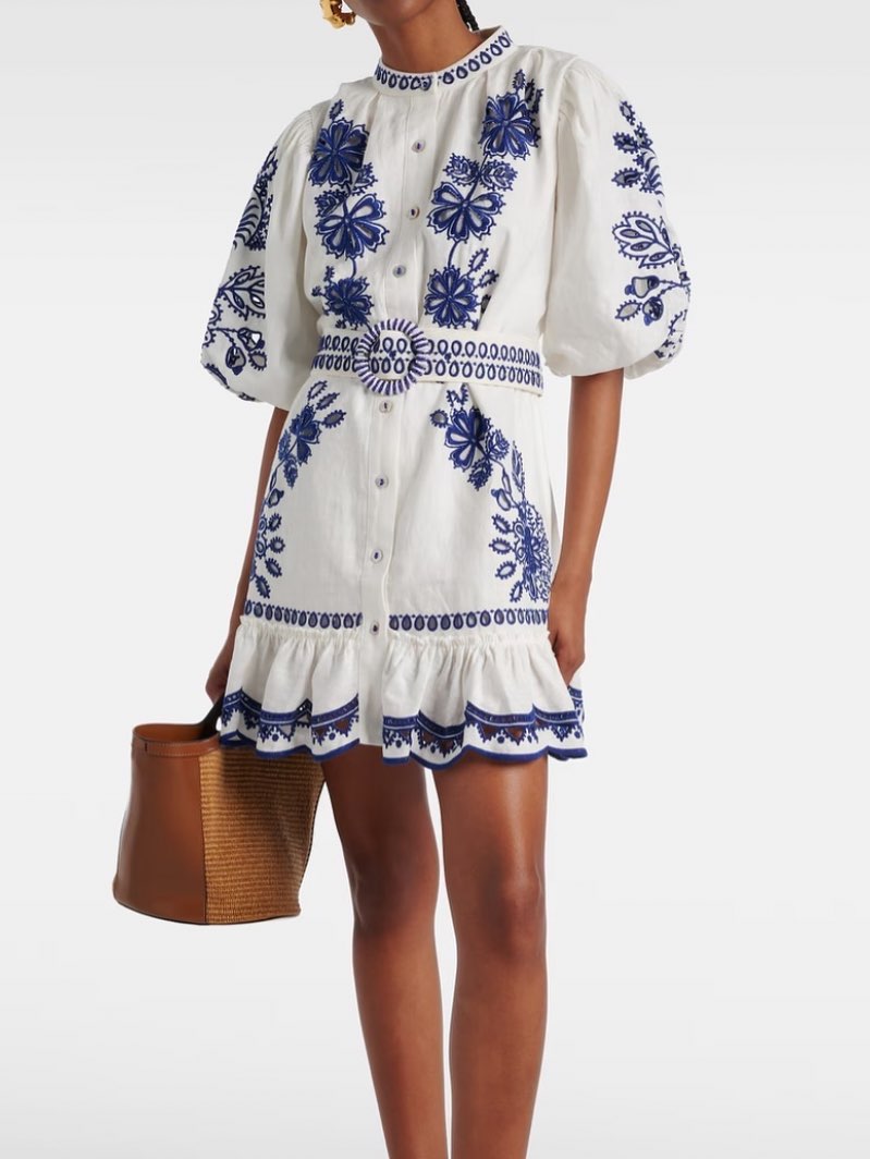 Farm Rio Embroidered Mini Dress