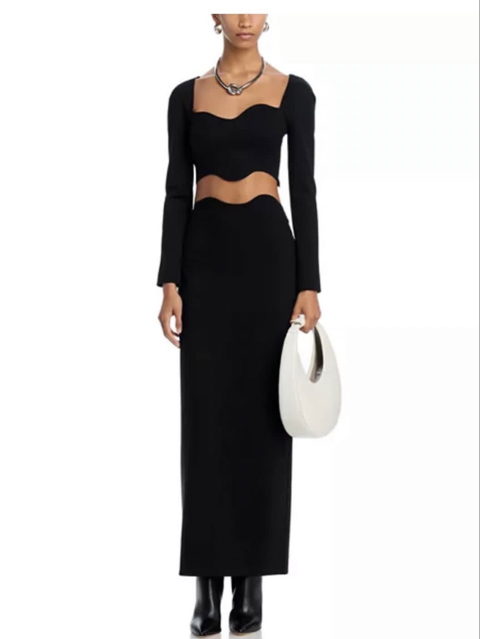 Black Wave Cutout Dress