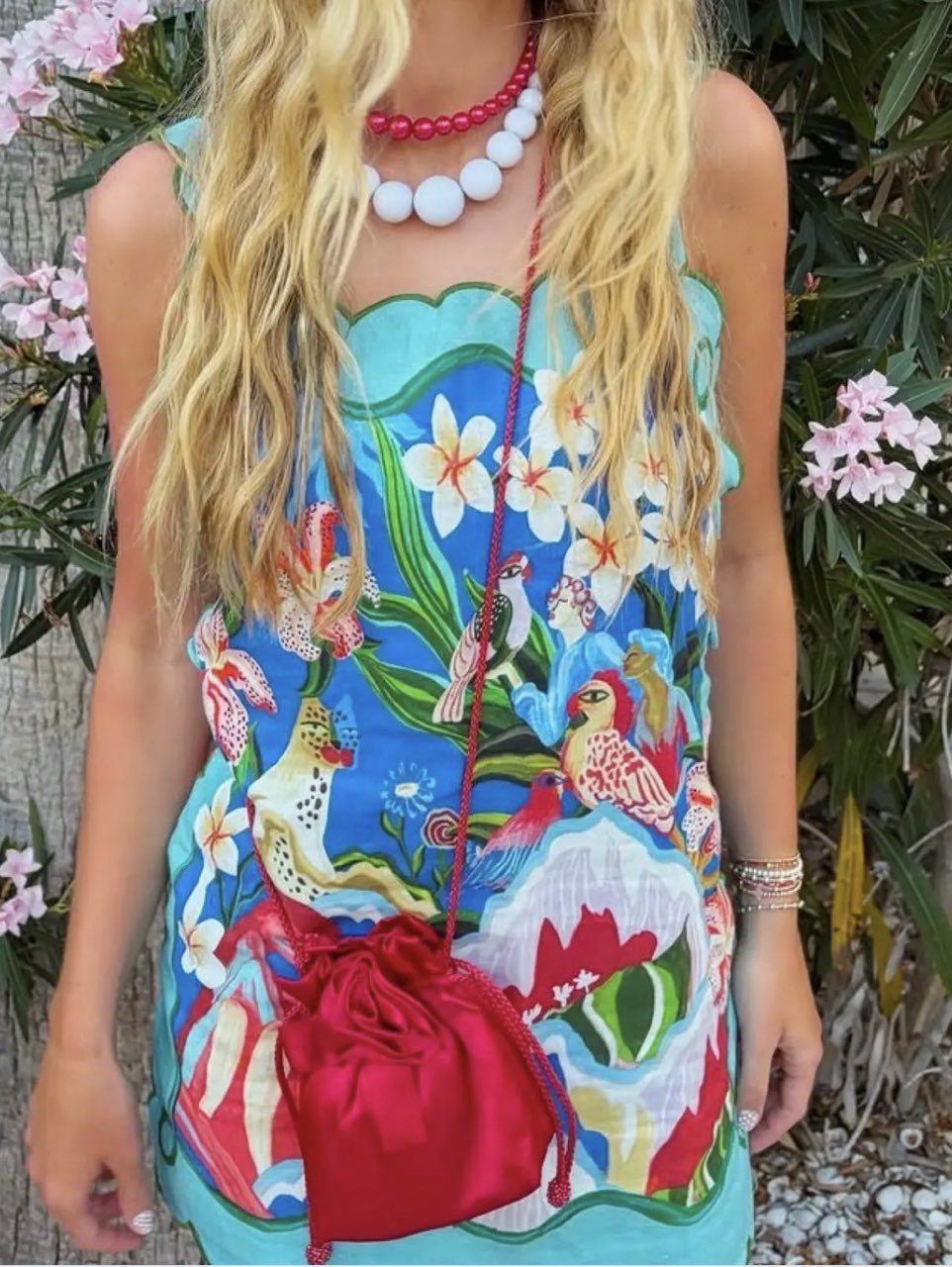 Farm Rio Tropical Scalloped Mini Dress