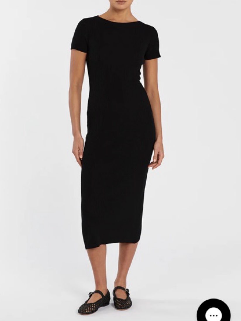 Black Knit Midi Dress