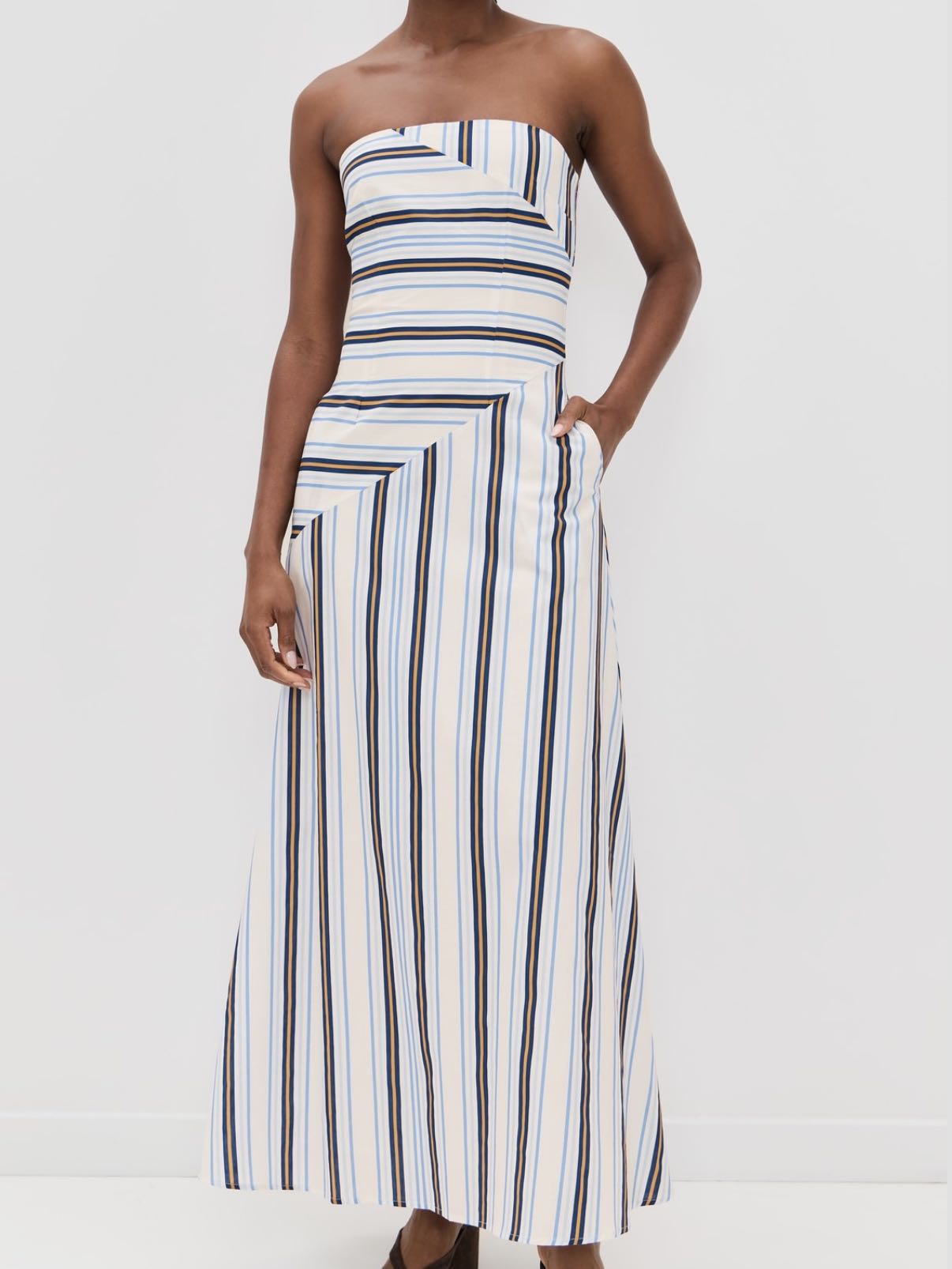 Blue and Orange Midi Dress
