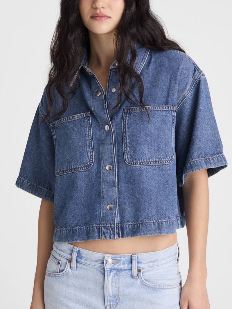 Madewell Boxy Denim Crop Top