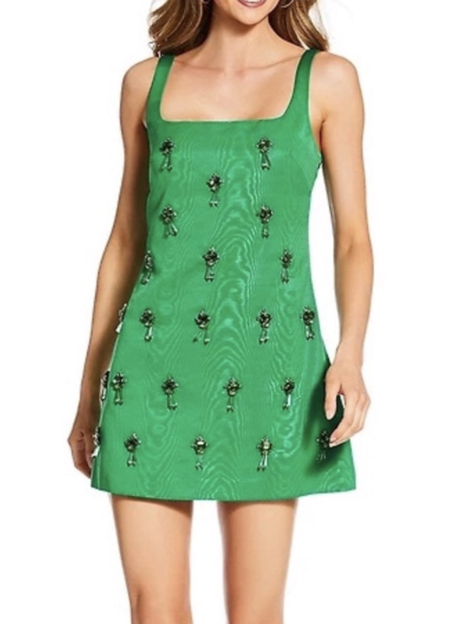 Embellished Green Mini Dress