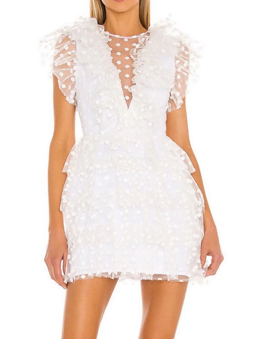 White polka dot dress