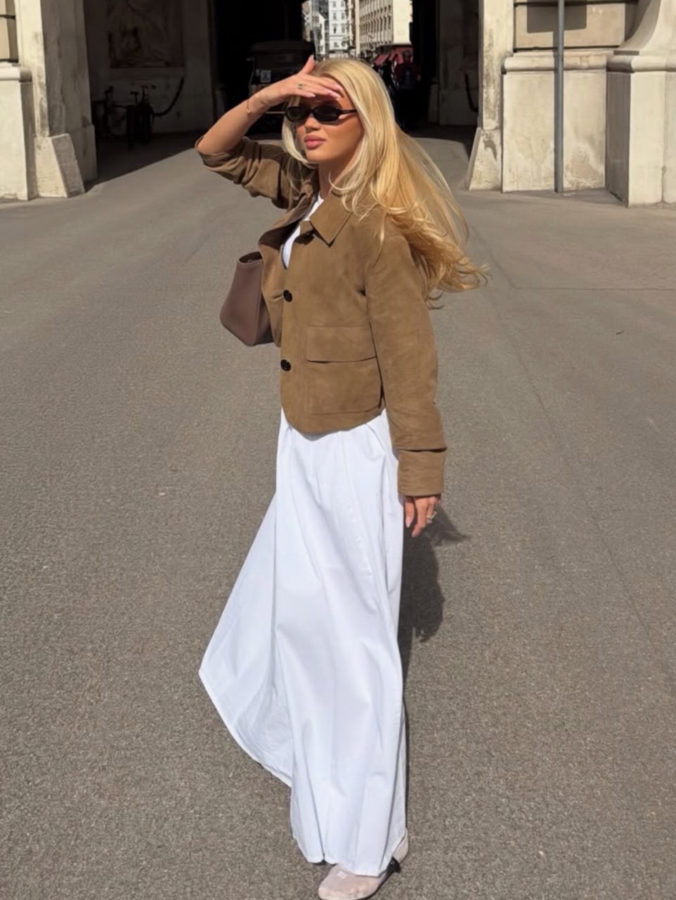 White Flowy Maxi Skirt