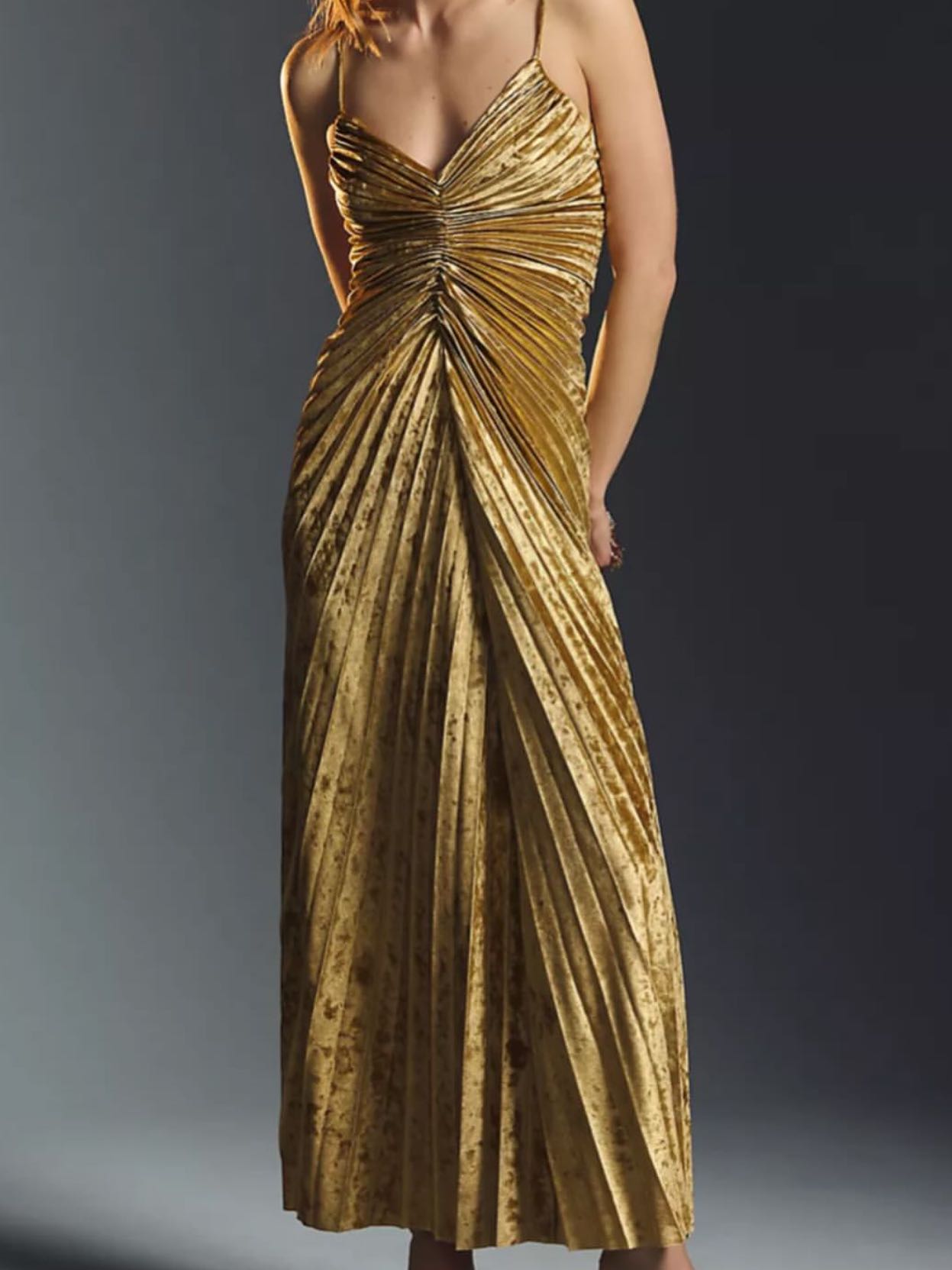 Delfi Collective Gold Maxi Dress