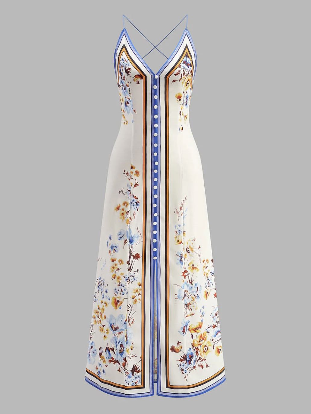 Floral Maxi Dress with Button Front