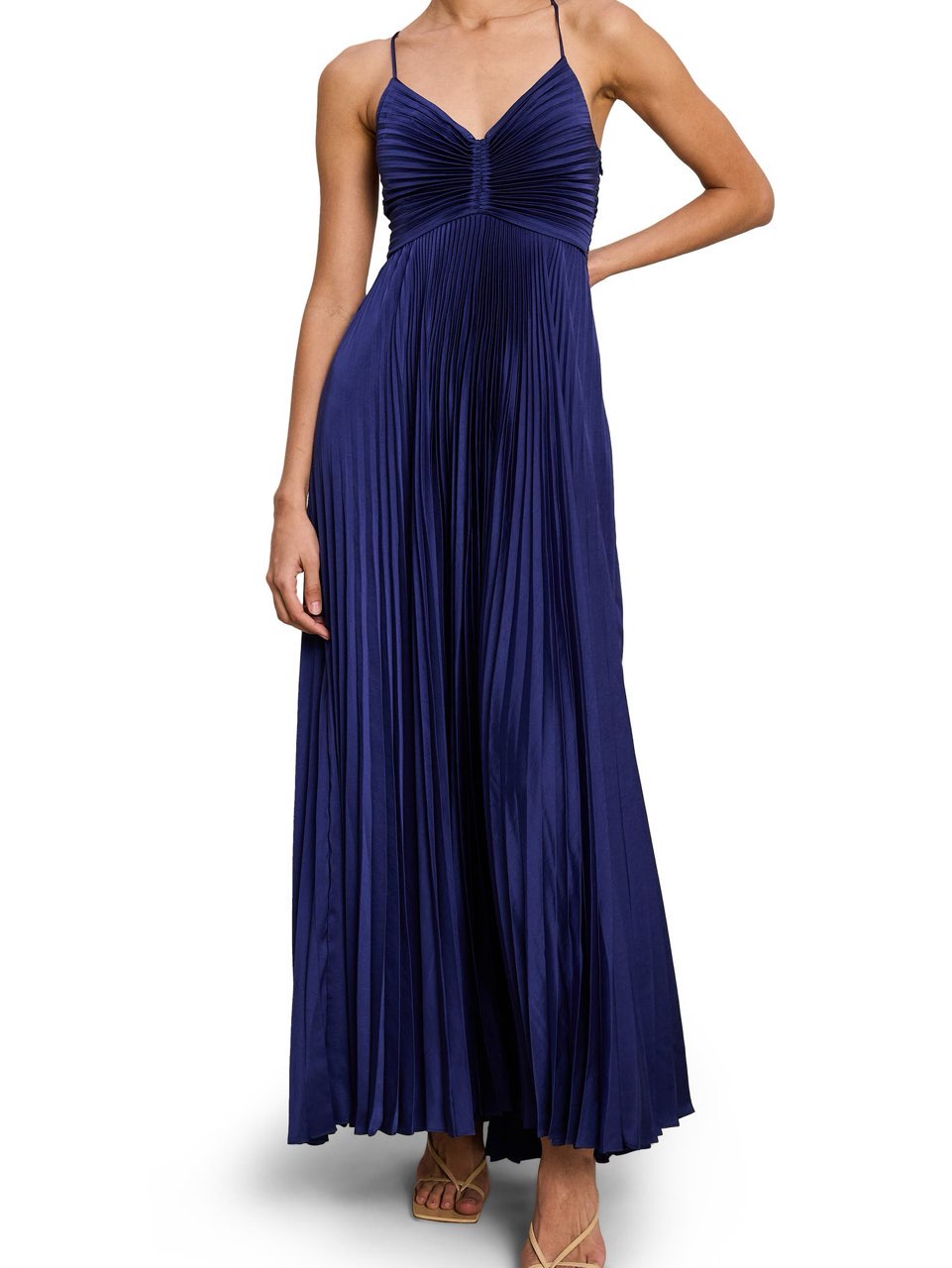 ALC Navy Pleated Formal Dress
