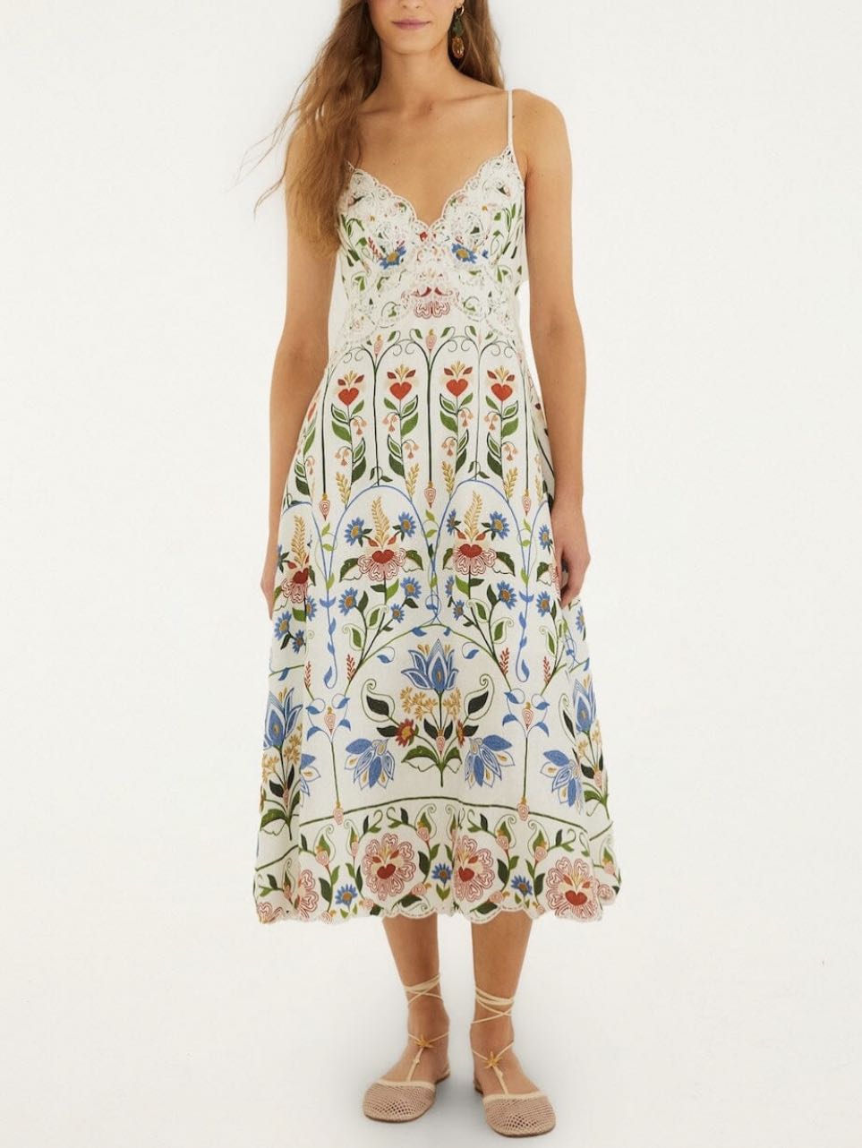 Floral Embroidered Midi Dress