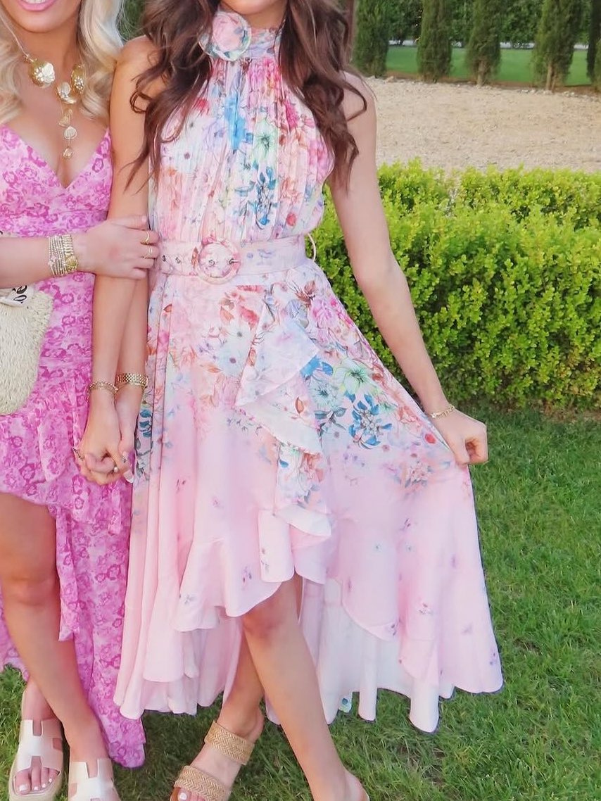 Pink floral dress