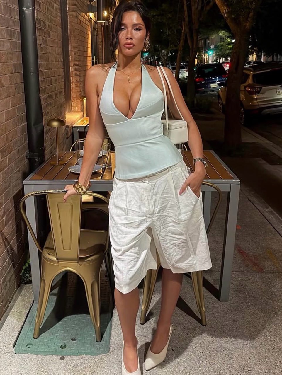 Mint Halter Peplum Top