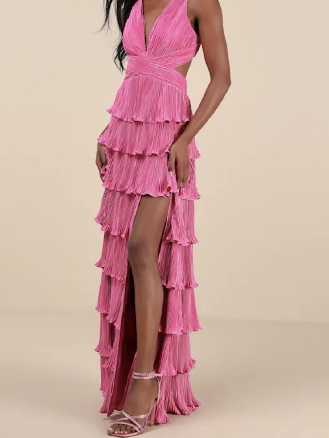 Pink Tiered Formal Dress