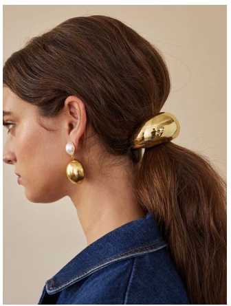 Gold Sculptural Ponytail Holder