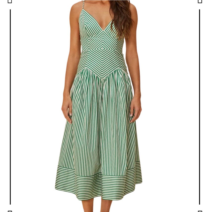 Farm Rio Bicolor stripes organic cotton midi dress