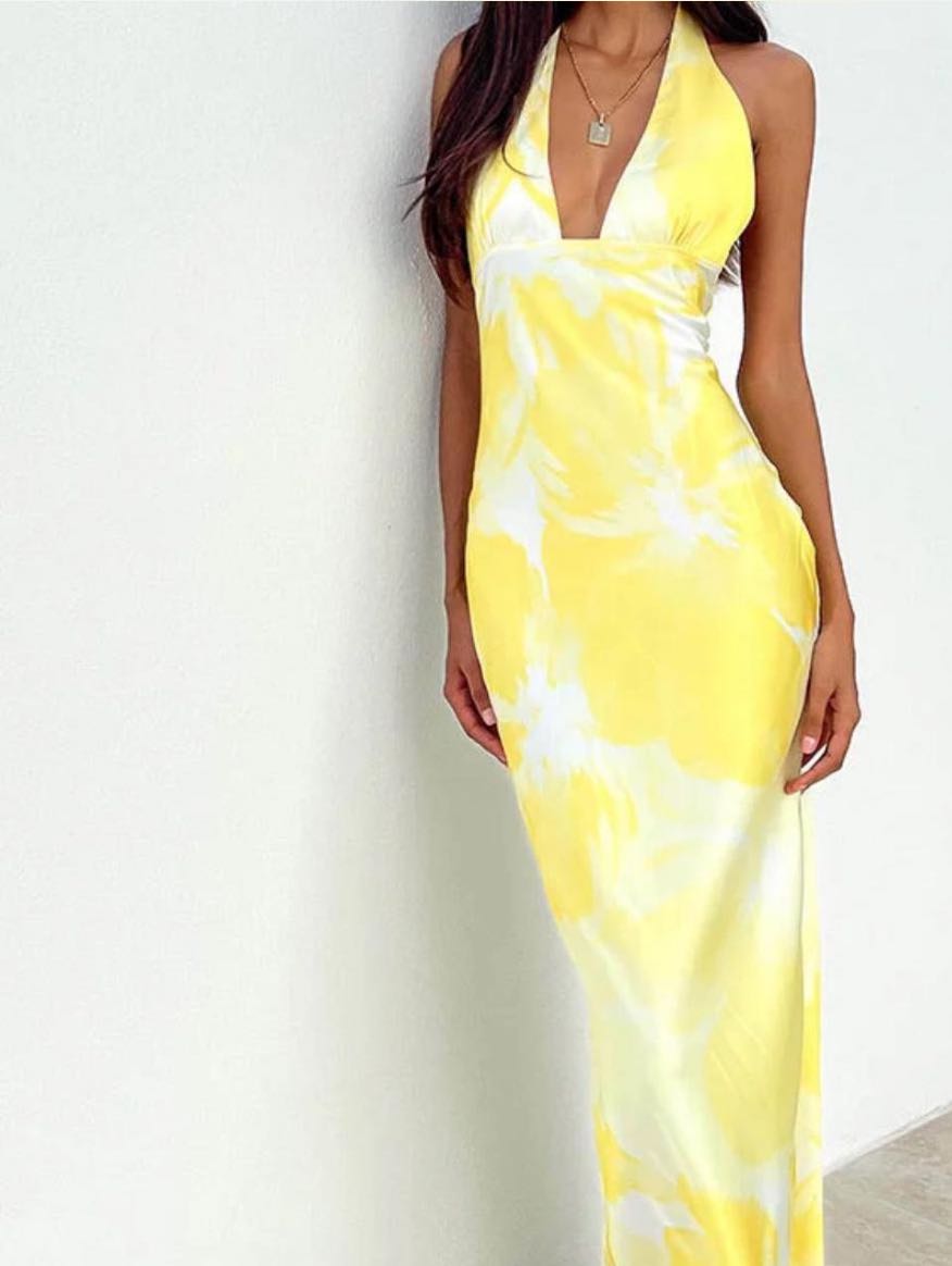 halter maxi dress