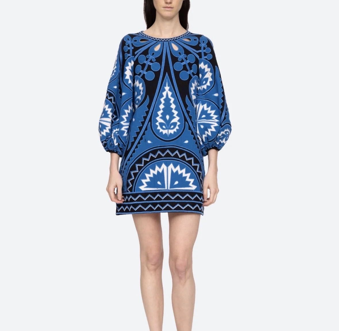 Sea New York eyelet blue mini dress