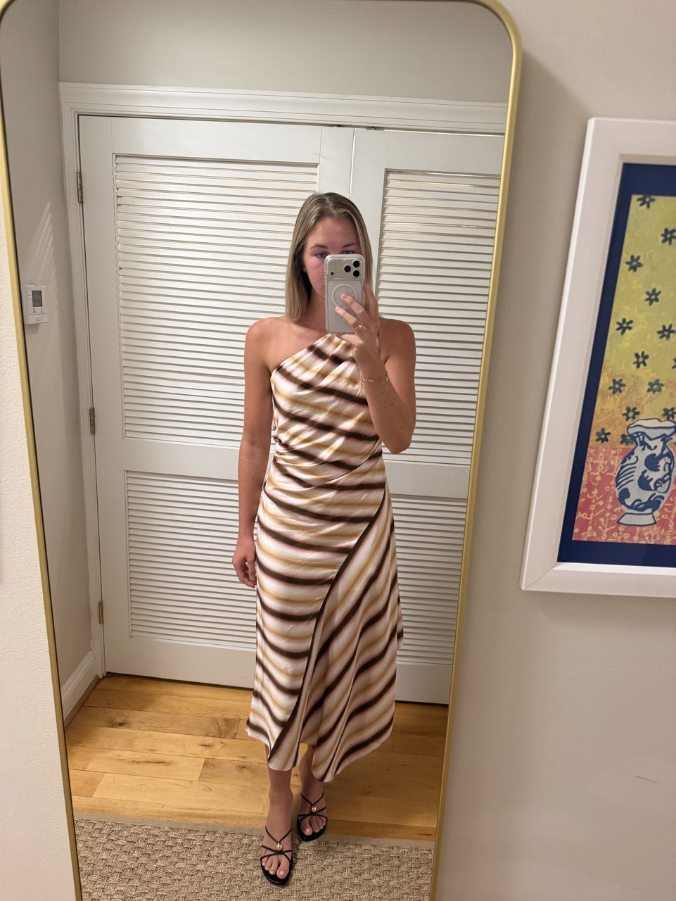 Lyn Striped midi dress
