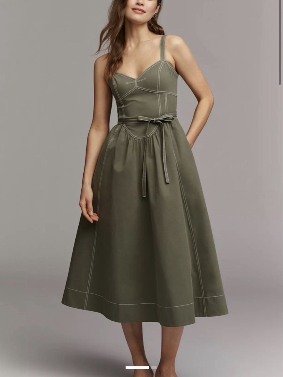 Anthropologie Olive Green Dress