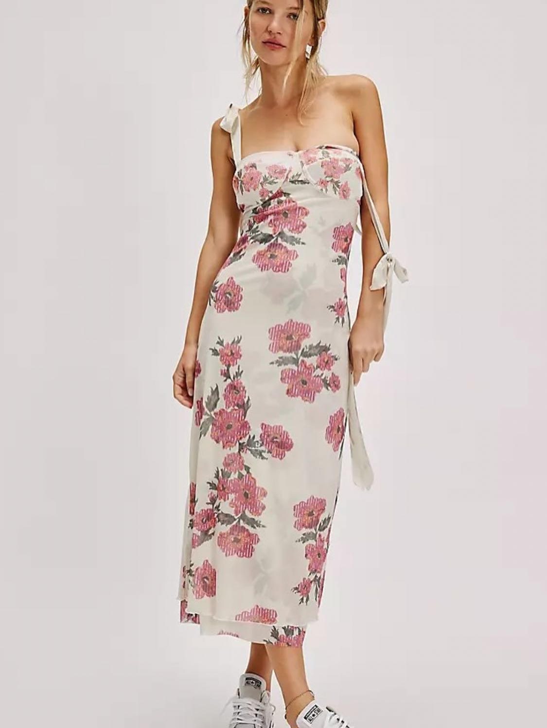 Intimately FP Printed Got Slam Midi Floral Slip Dress in Tea Combo