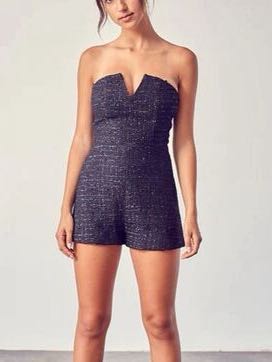 Pants store black tweed romper