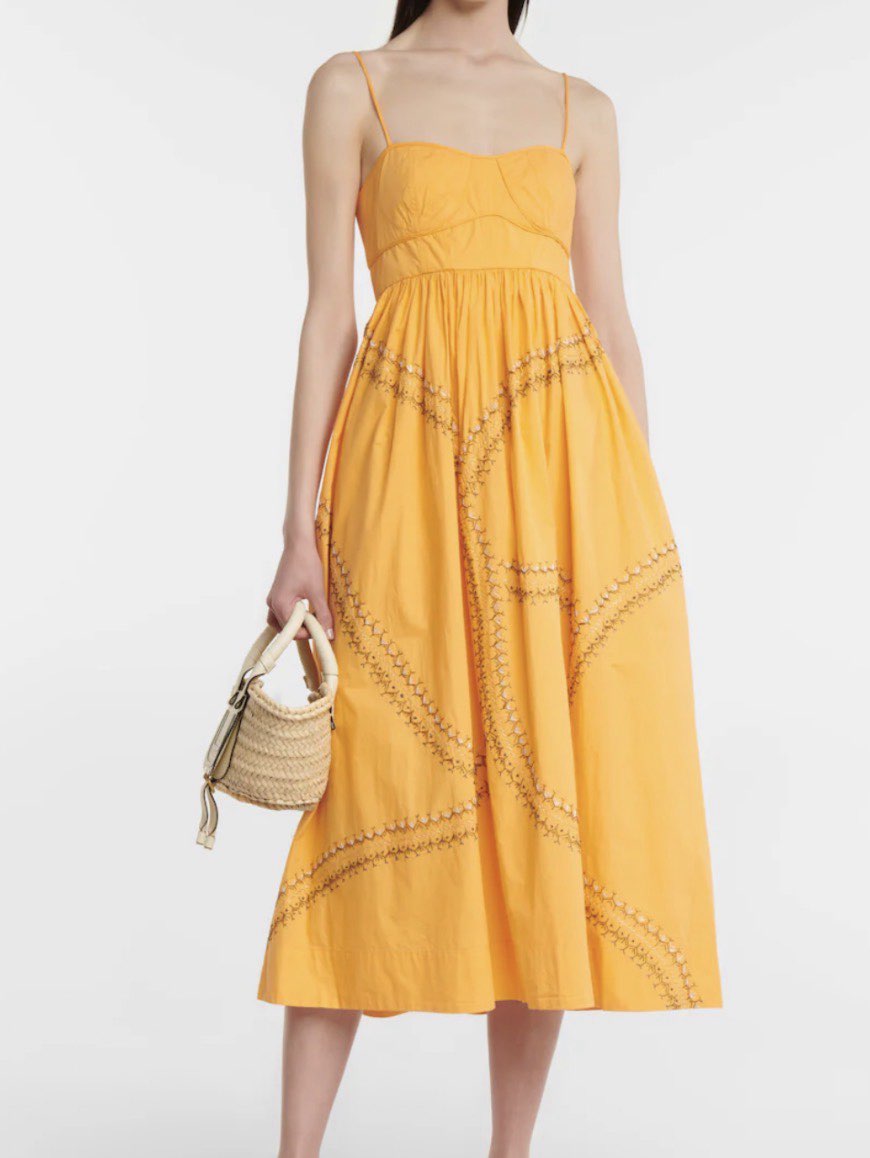 Ulla Johnson Mariza Cotton Poplin Midi Dress