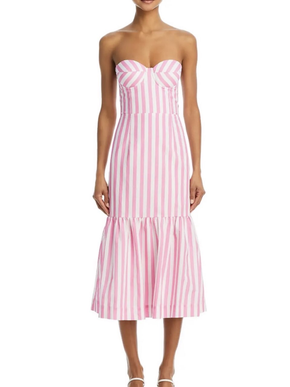 Stripe Bustier Midi Dress