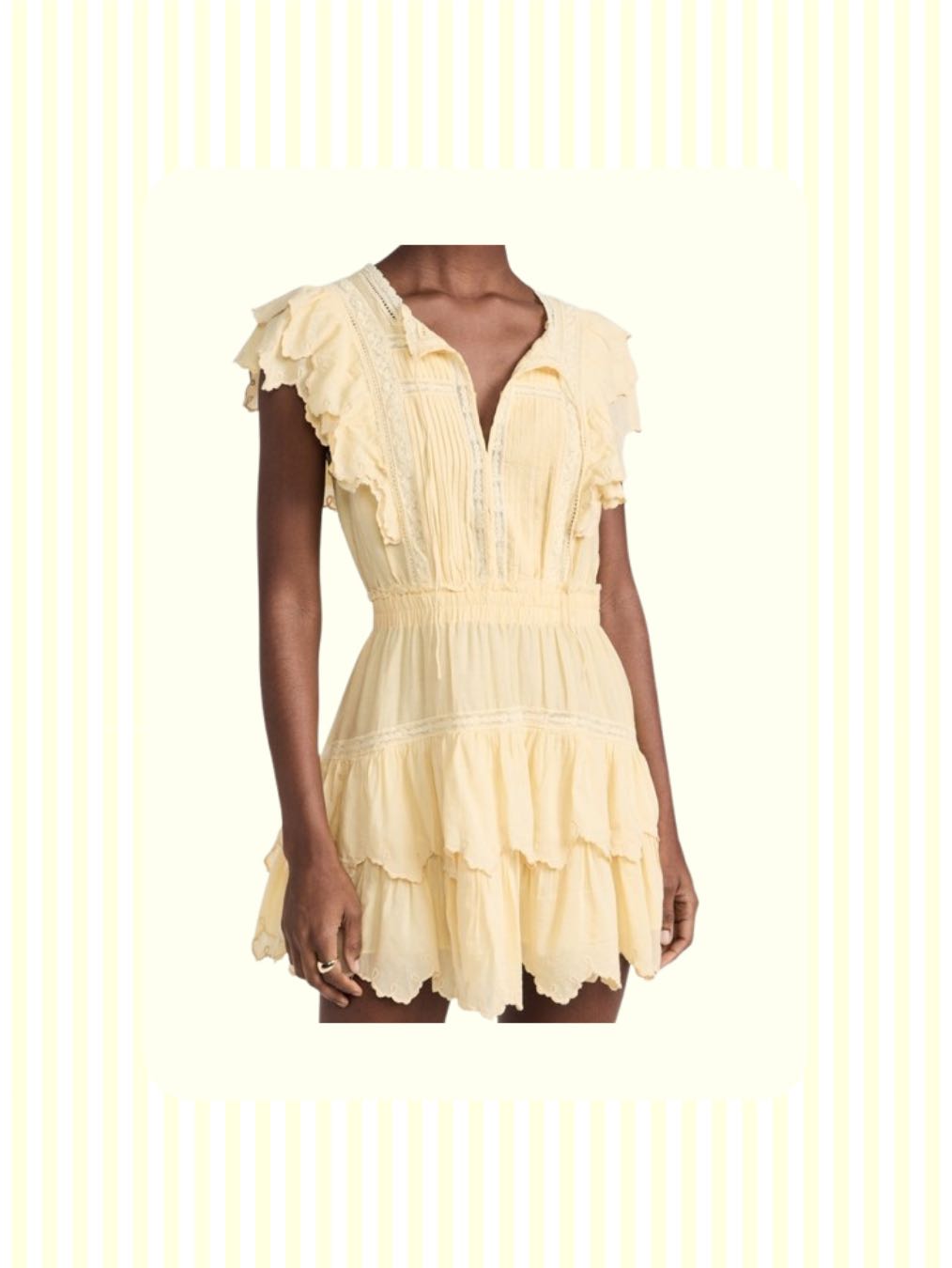 Yellow Ruffle Mini Dress