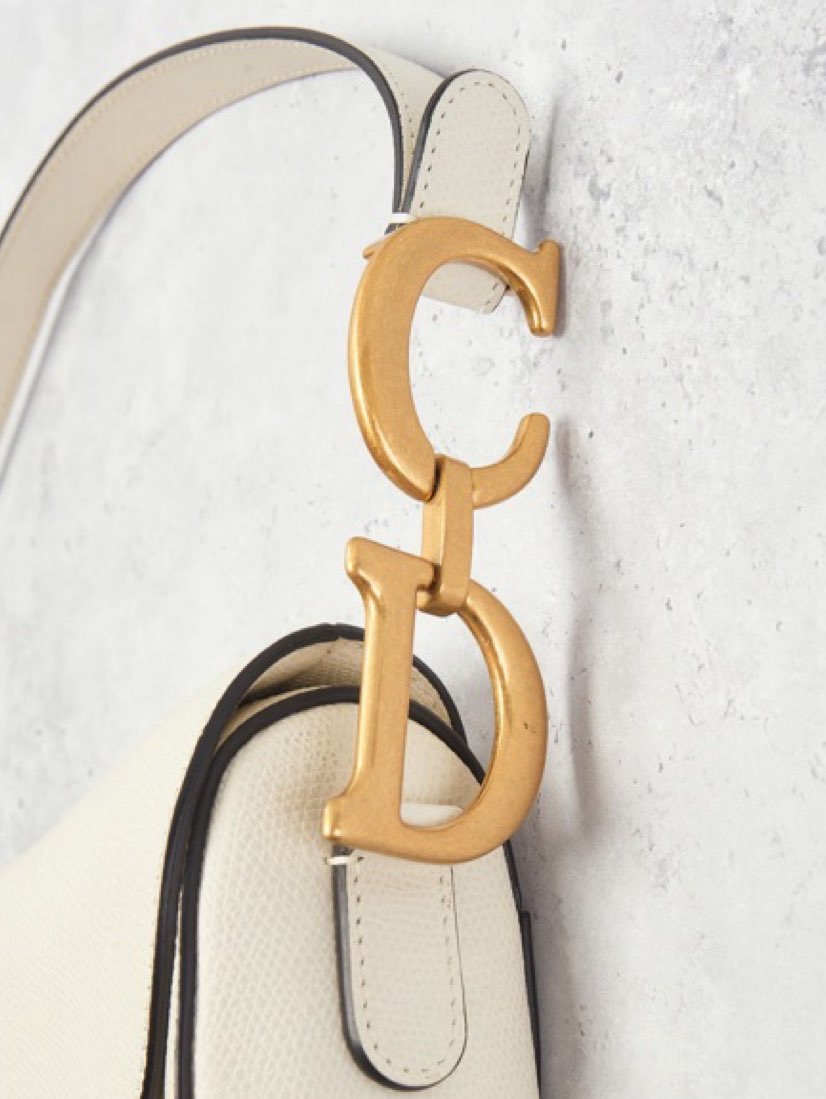 Cream Dior Saddle Bag