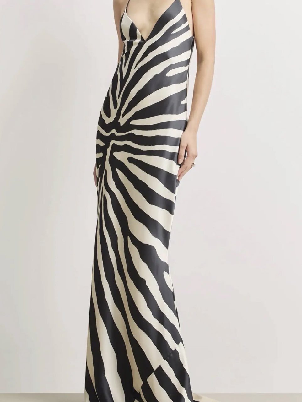 Zebra Print Cowl Back Maxi Slip Dress