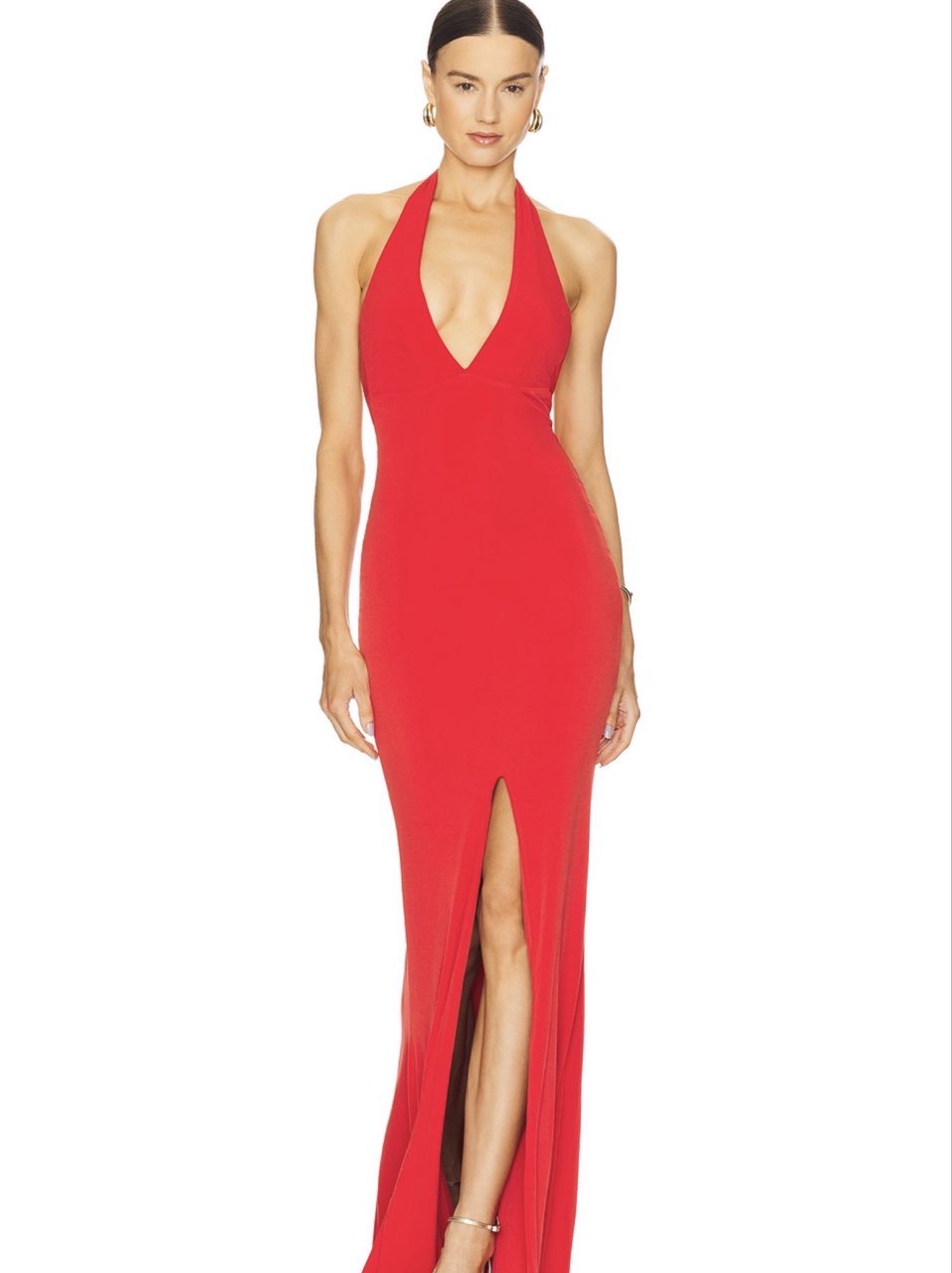 Red Halter Maxi Dress