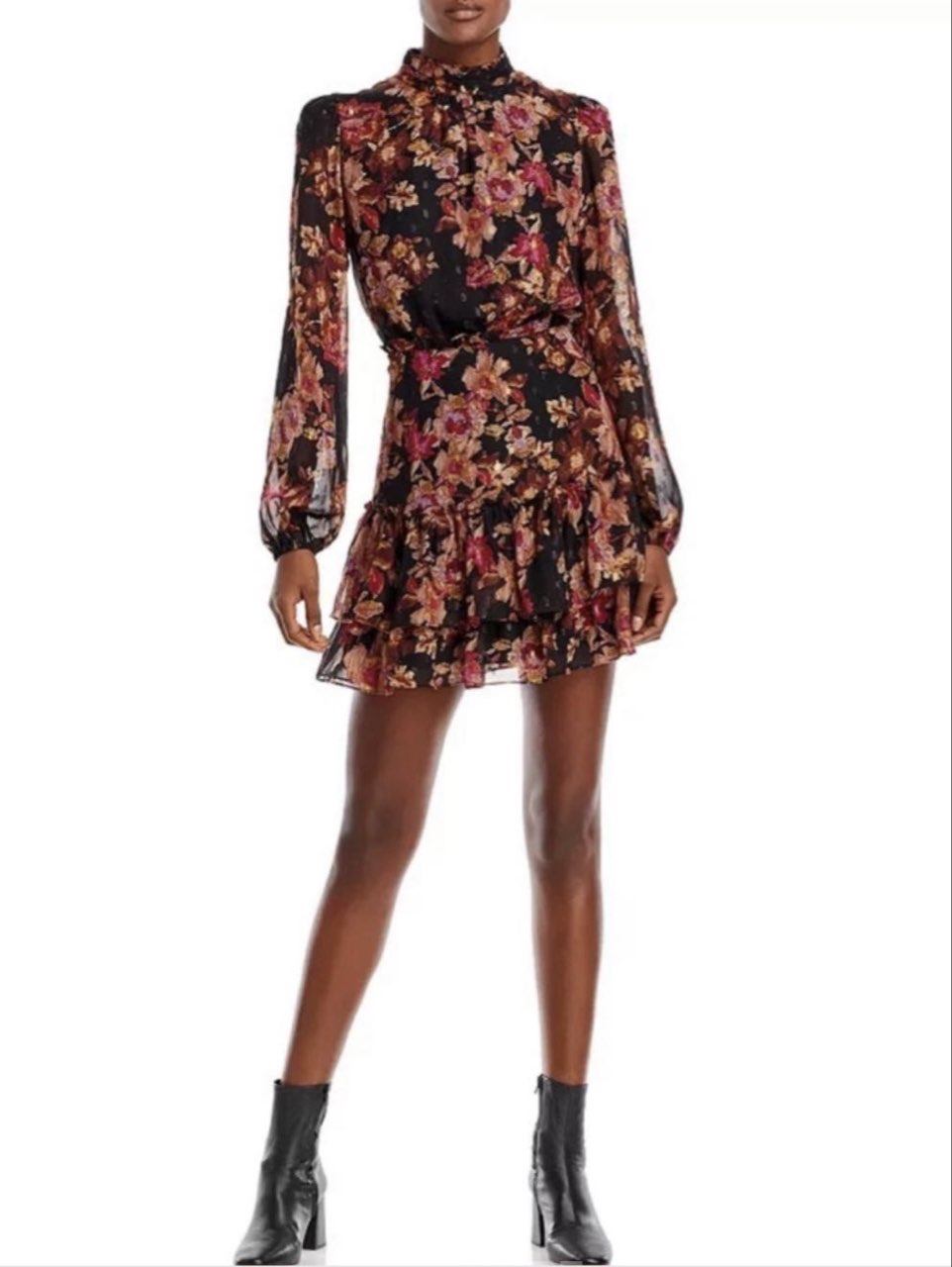 Floral Long Sleeve Mini Dress