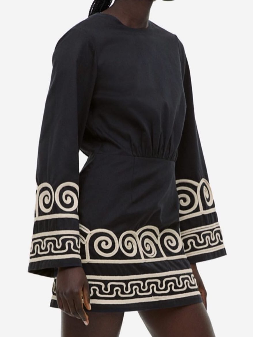 Black Detailed Mini Dress