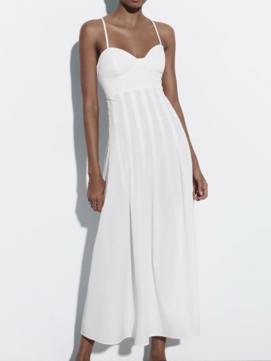 Zara Poplin Midi Dress