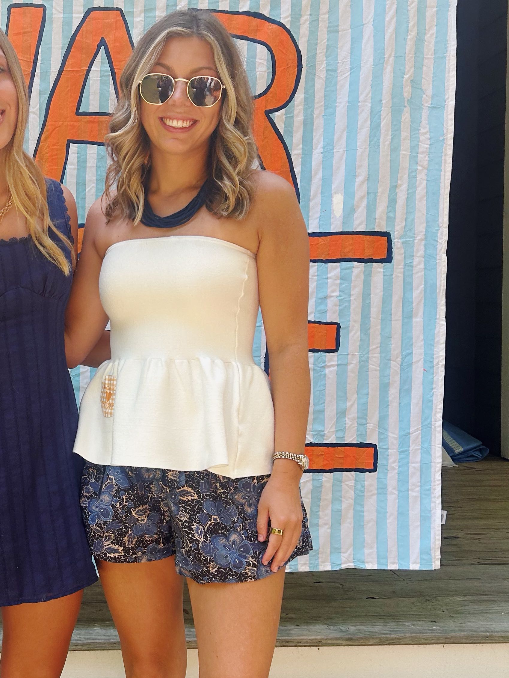 White Peplum Top