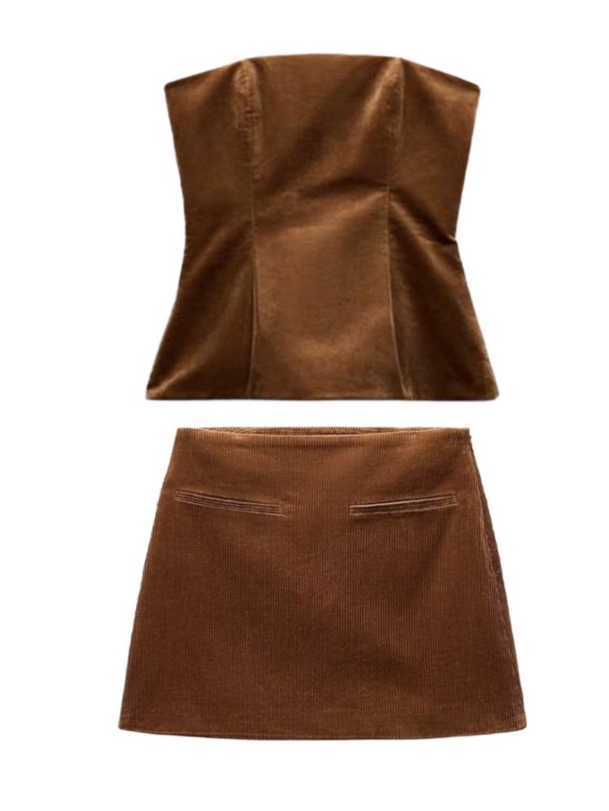 Zara Brown Corduroy Set