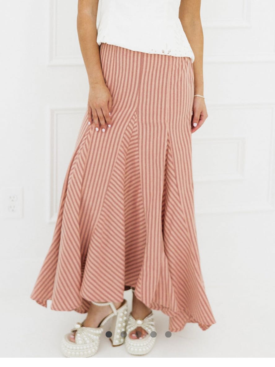Peach midi skirt