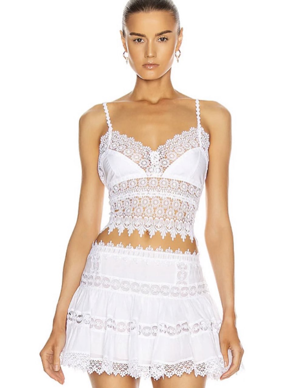 White Lace Crochet Bralette Crop Top