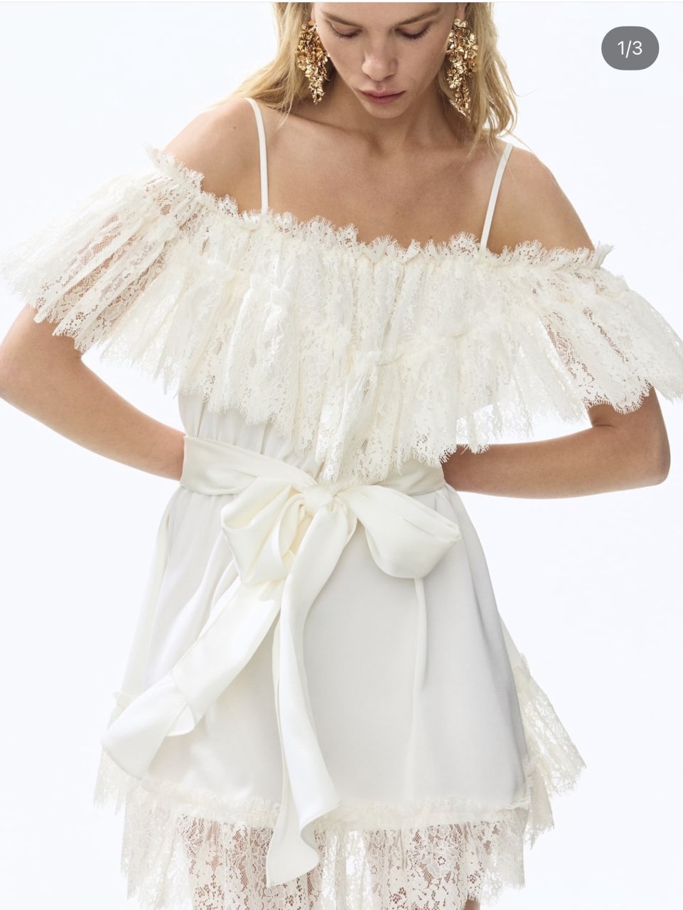 White lace tie dress