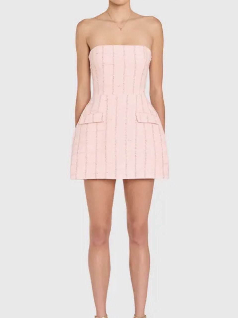 Amanda Uprichard Pink Strapless Mini Dress