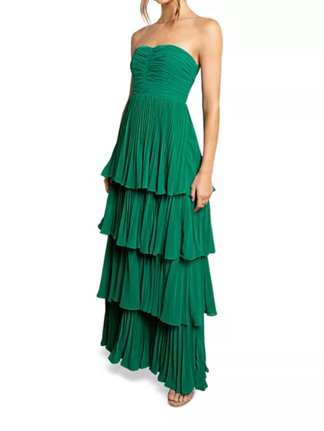 Green Tiered Formal Dress