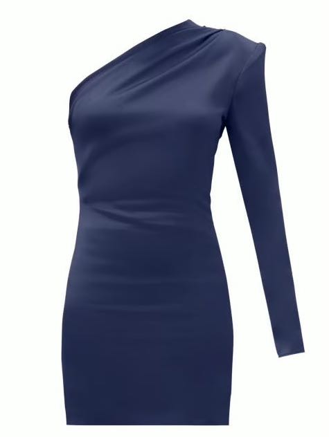 GAUGE81 Charras Draped One shoulder Satin Mini Dress