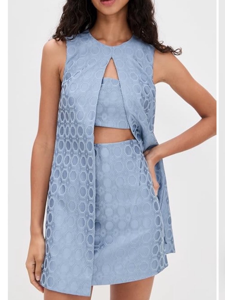 Light Blue Textured Three-Piece Set