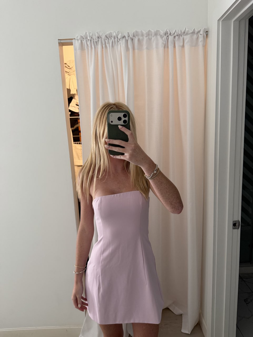 Light Pink Strapless Mini Dress